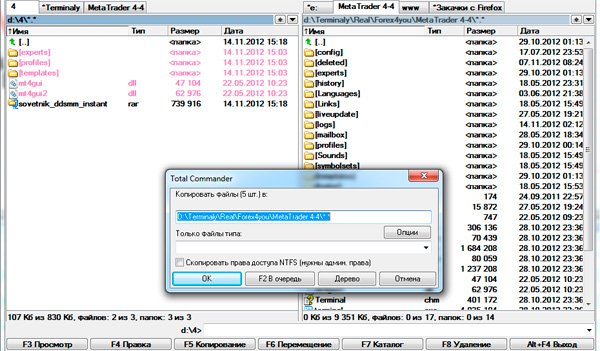 Копирование файлов совтеника DDSMM в папку терминала.
