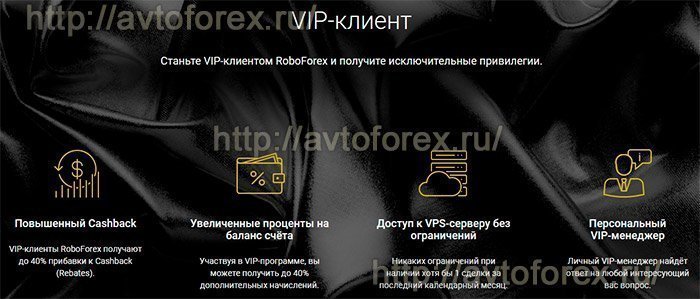 VIP-программа для денежных клиентов компании RoboForex.