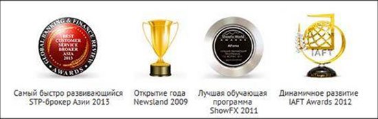 Награды брокера AMarkets. Список наград брокера AMarkets.